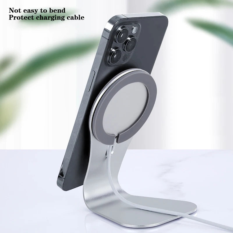 MagSafe Phone Charger Stand – Aluminum Alloy, Magnetic Holder for iPhone 12 Series, Fast Charging