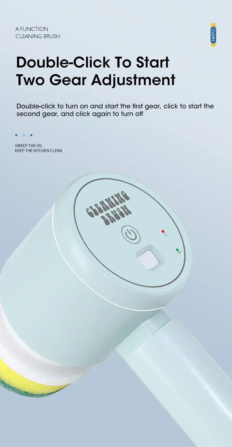 Cordless Electric Spin Scrubber, 5-in-1, for Bathroom Tile and Kitchen