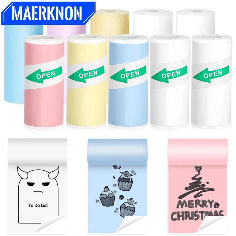 Mini Portable Printer Thermal Paper HD 57*25mm Universal Self-adhesive Roll Paper Label Sticker For Phone Printing Picture Photo UpTrend Deals