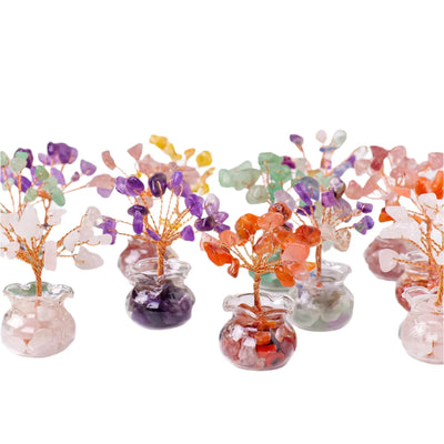 Crystal tree of life with gemstone leaves