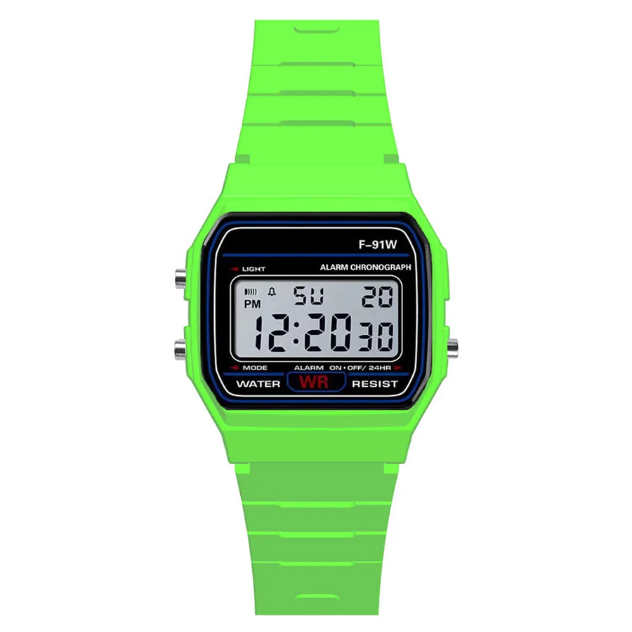 Men’s Military-Style LED Watch with Auto Date & Silicone Band