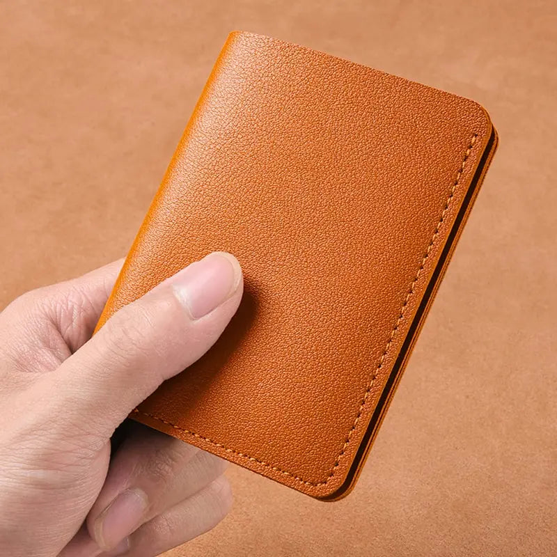 Slim PU Leather Wallet, Ultra-Thin Card Holder for Men and Women
