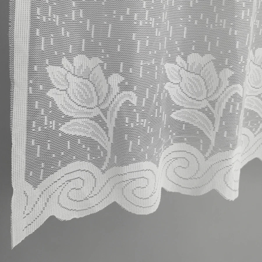 American-Style Kitchen Half-Curtain, White Gauze with Eyelets, 150x60cm