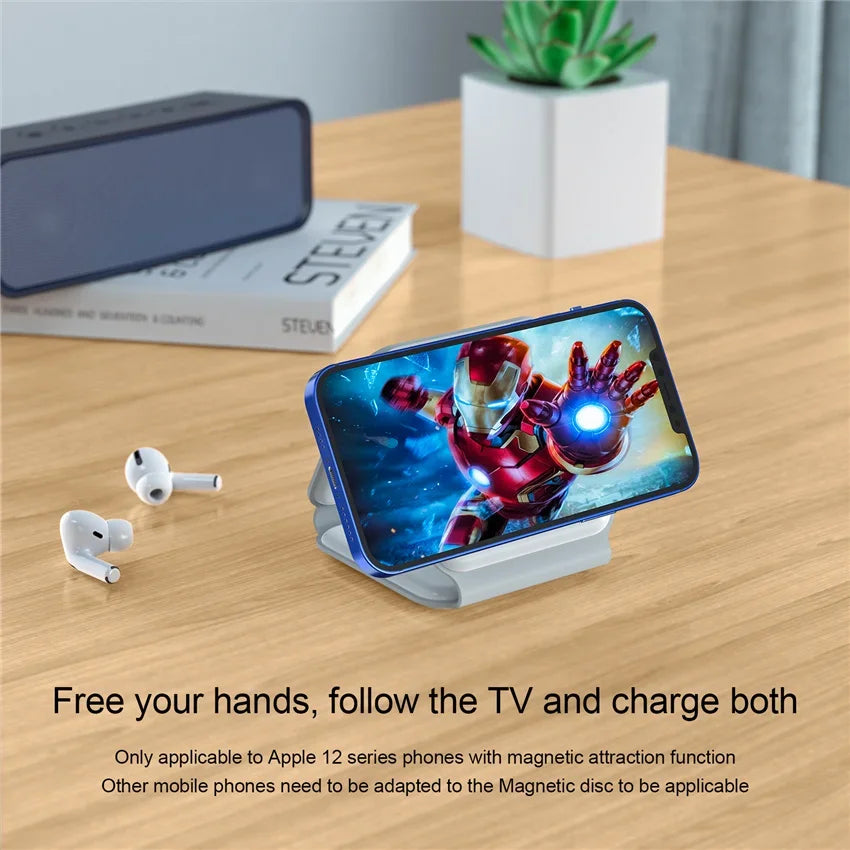 3-in-1 MagSafe Wireless Charging Station – Foldable Magnetic Travel Charger for iPhone