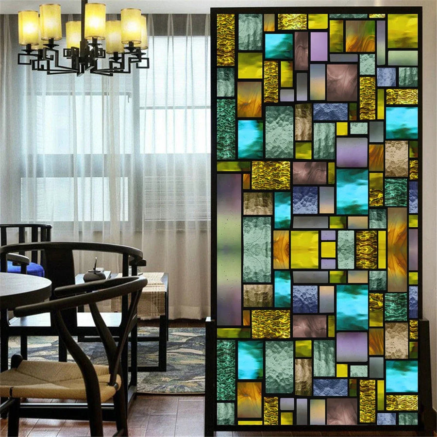 Privacy Window Film – Stained Glass, Static Cling, No Glue