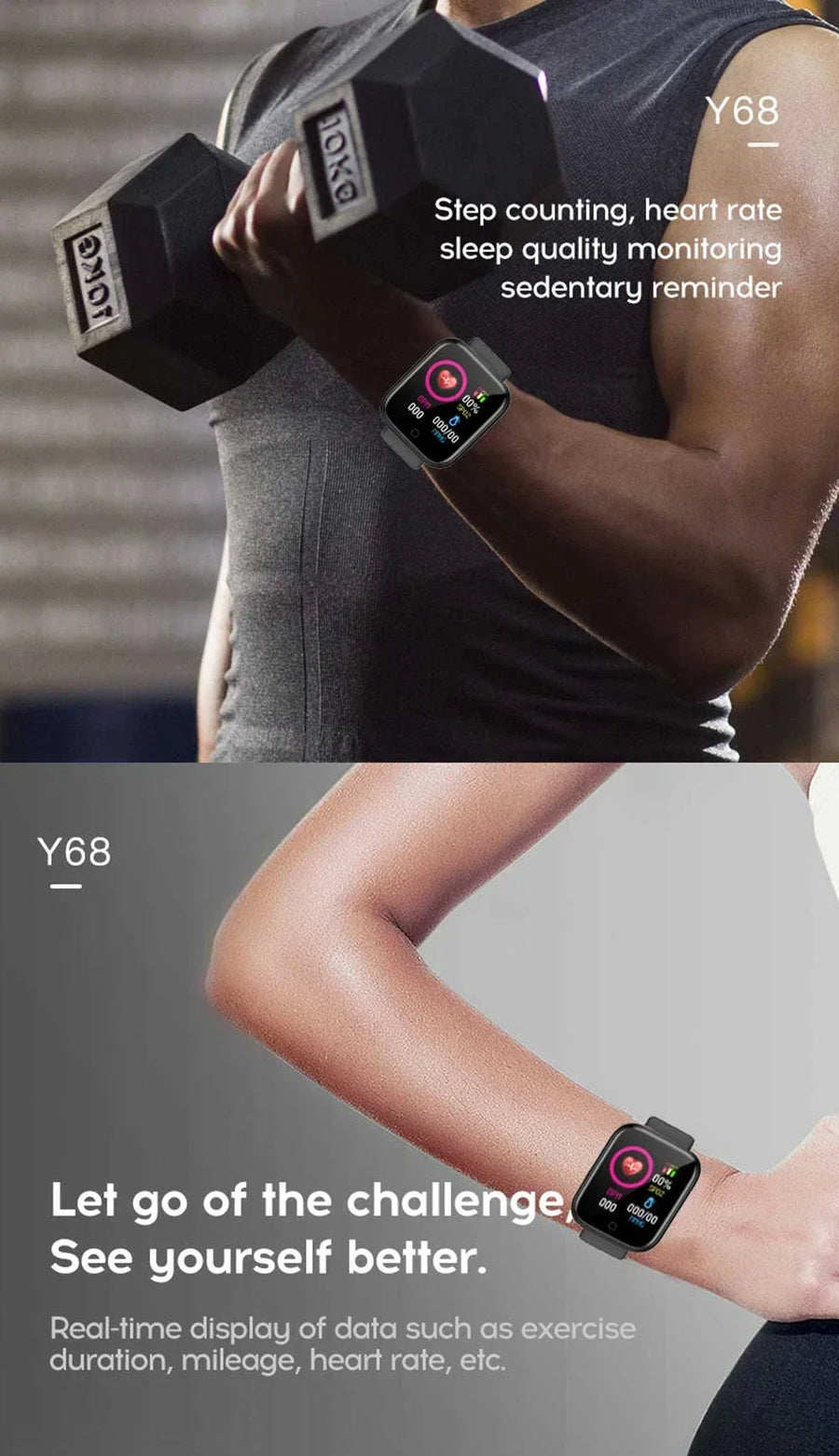Smart Watch Y68 – cycling activity tracking