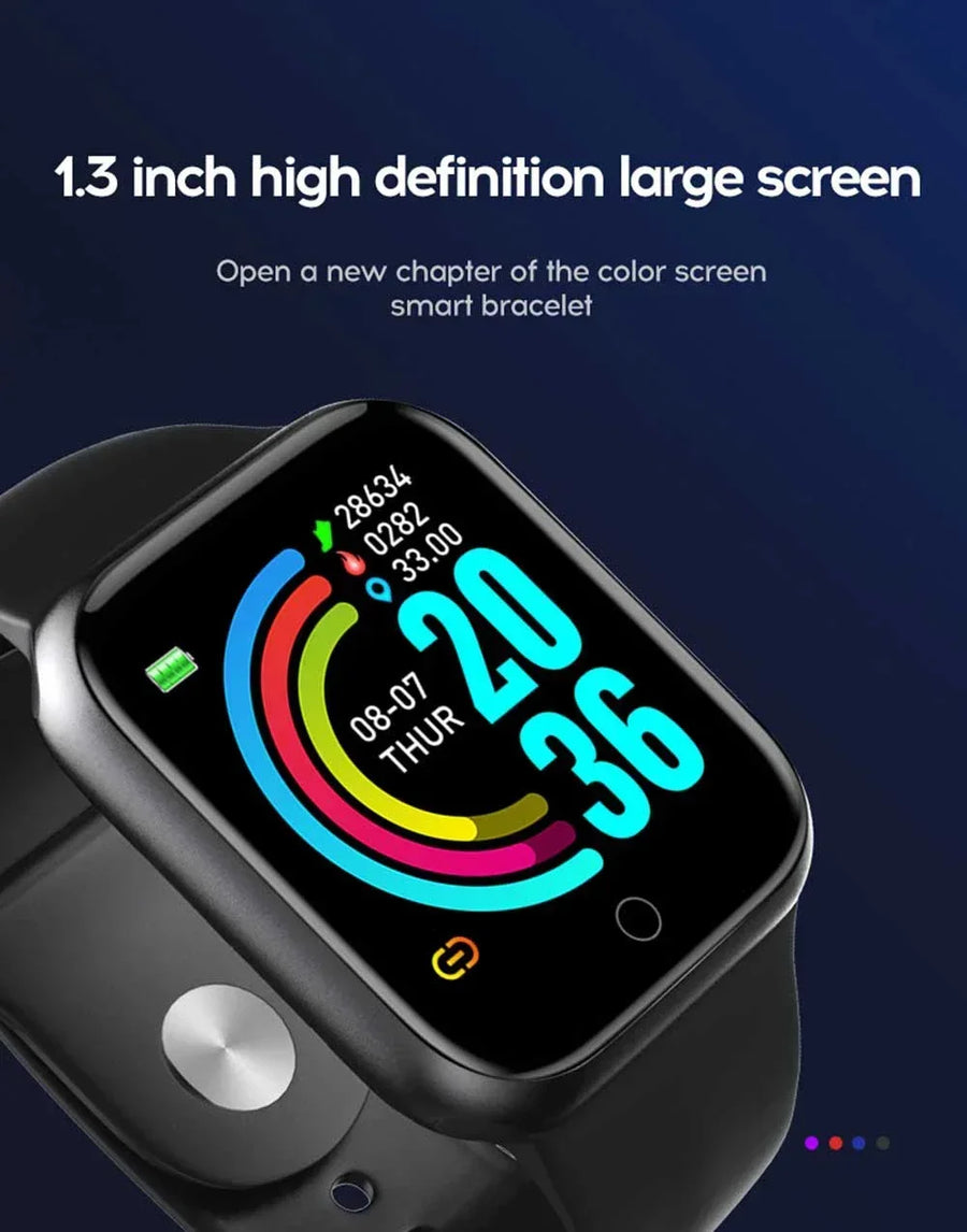 Smart Watch Y68 – strap color options pink silver white black