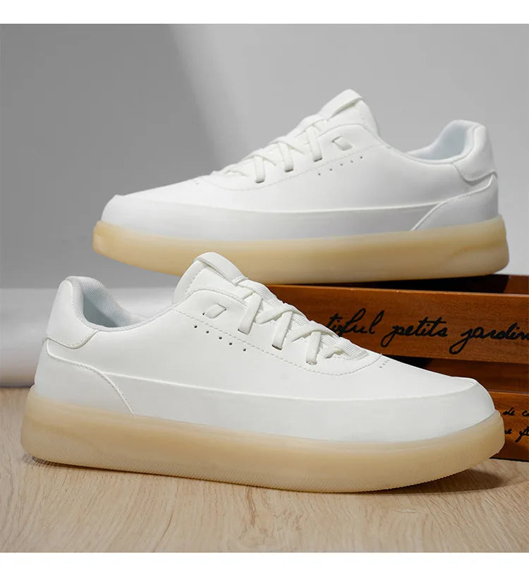 Men's Leather Casual Shoes, Lightweight Soft Sole