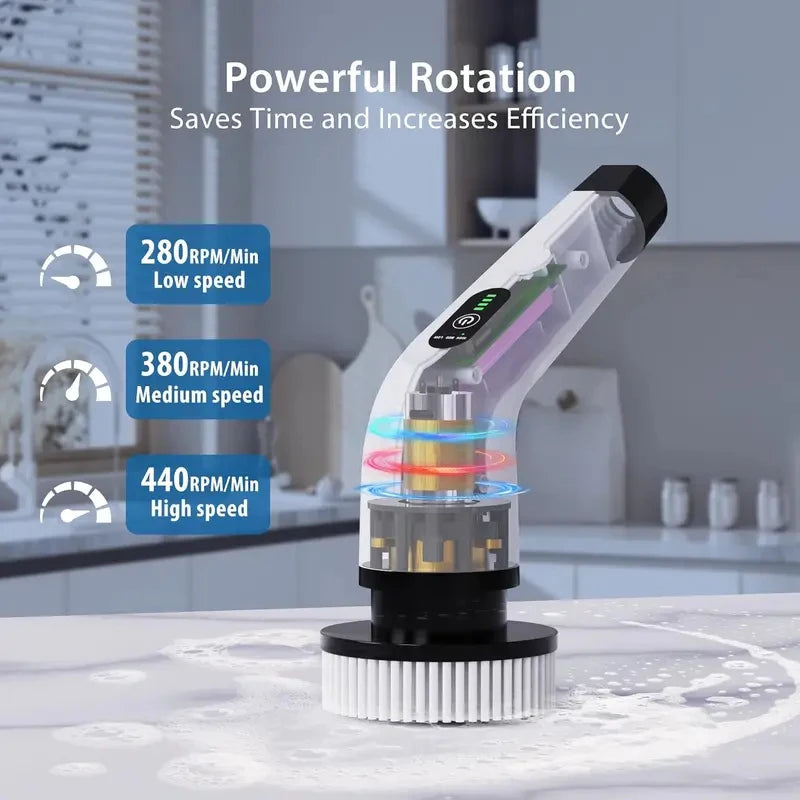 Cordless Electric Spin Scrubber – Multi-Purpose Cleaning Brush for Bathroom, Kitchen & Toilet