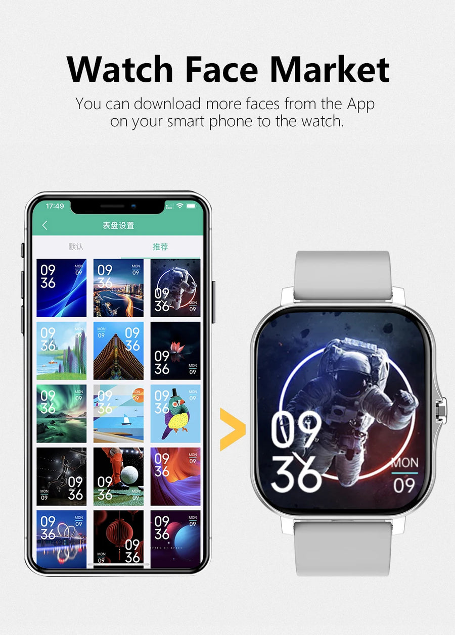 Multifunction Smart Watch, Message Reminder, Music Control, Sports Tracking