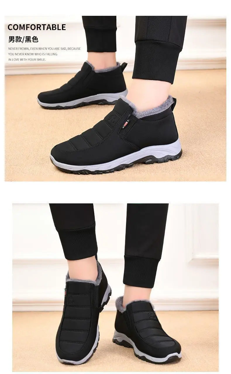 Men's Winter Casual Shoes – Warm Cotton, Chunky Sole