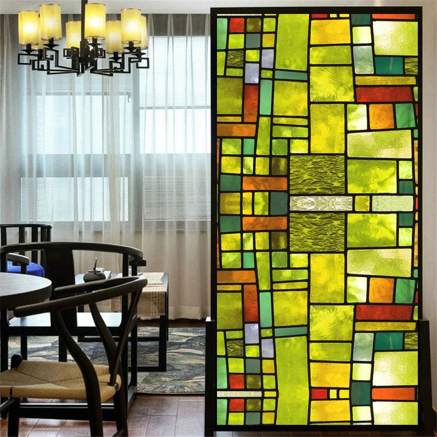 Privacy Window Film – Stained Glass, Static Cling, No Glue