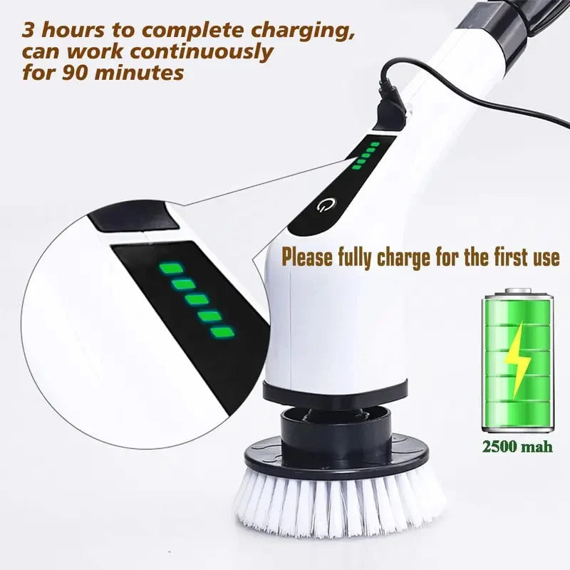 Cordless Electric Spin Scrubber – Multi-Purpose Cleaning Brush for Bathroom, Kitchen & Toilet