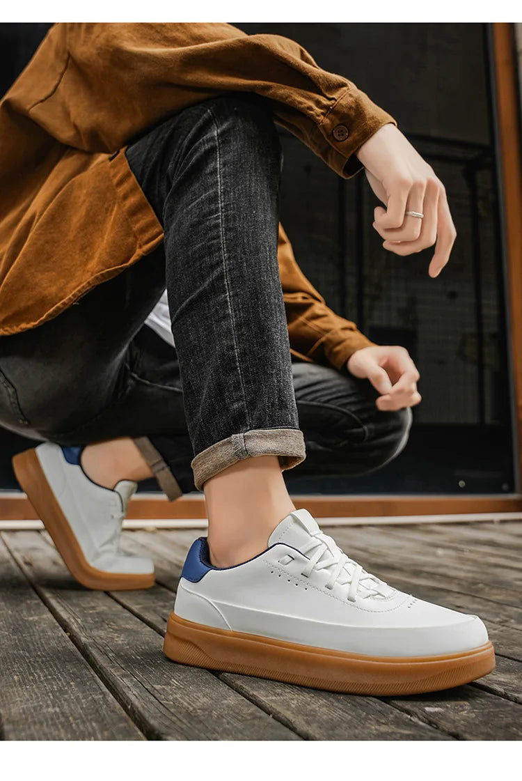 Men's Leather Casual Shoes, Lightweight Soft Sole