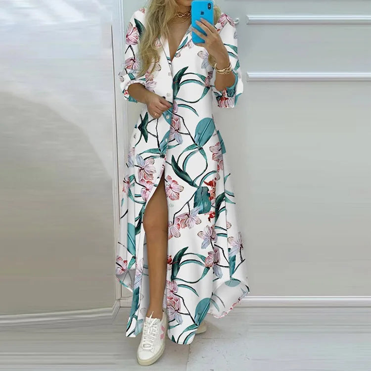 Women's Printed Shirt – Autumn Lapel, Single-Breasted (2021 Style)