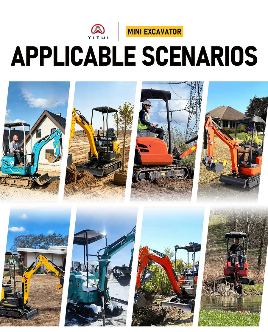 1.5 Ton Mini Excavator – Compact Micro Digger with Custom Colors for Greenhouse & Farm