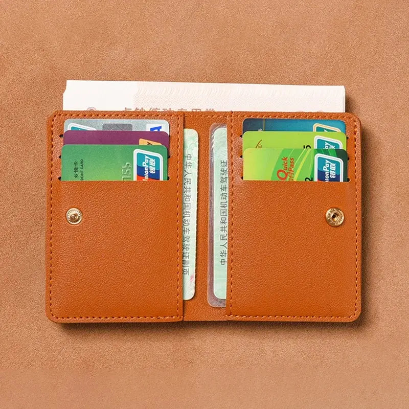 Slim PU Leather Wallet, Ultra-Thin Card Holder for Men and Women