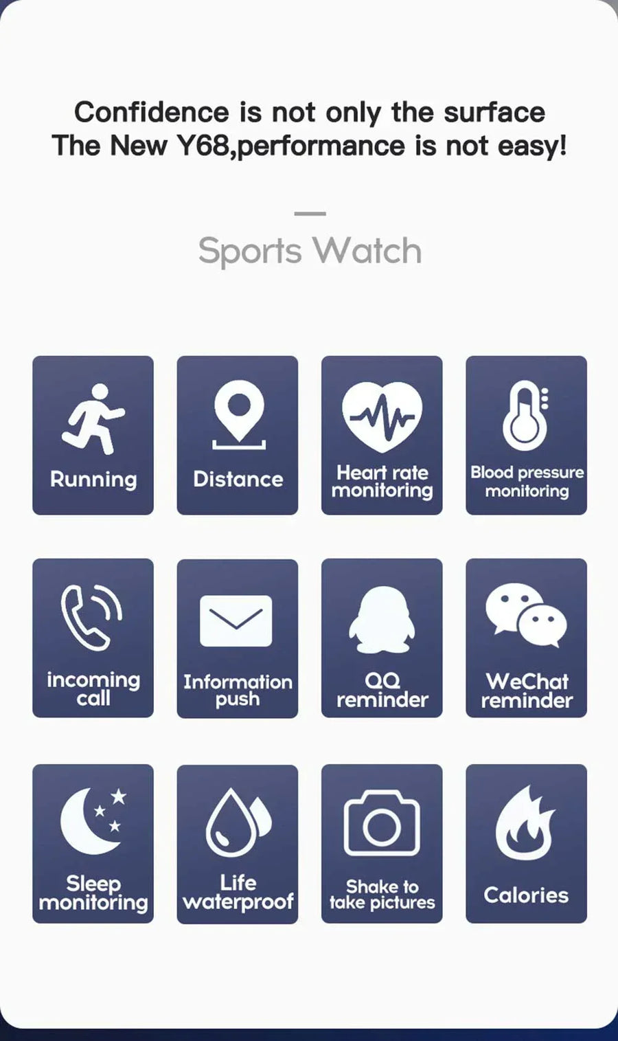 Smart Watch Y68 – slim side profile