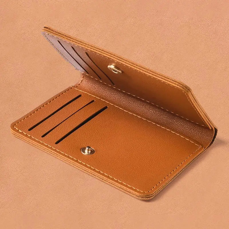 Slim PU Leather Wallet, Ultra-Thin Card Holder for Men and Women