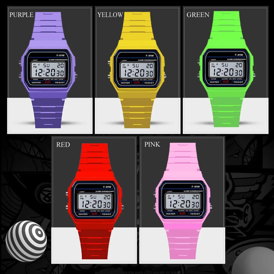 Men’s Military-Style LED Digital Watch with Silicone Band