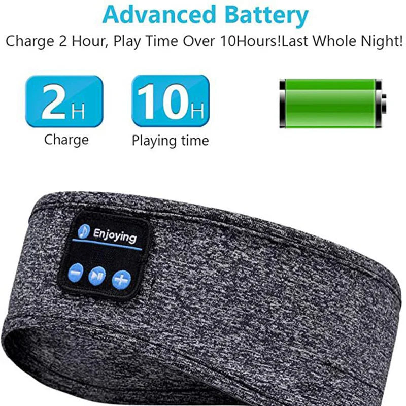 Bluetooth Sleep Headband – Wireless Music Headscarf with Built-in Speakers