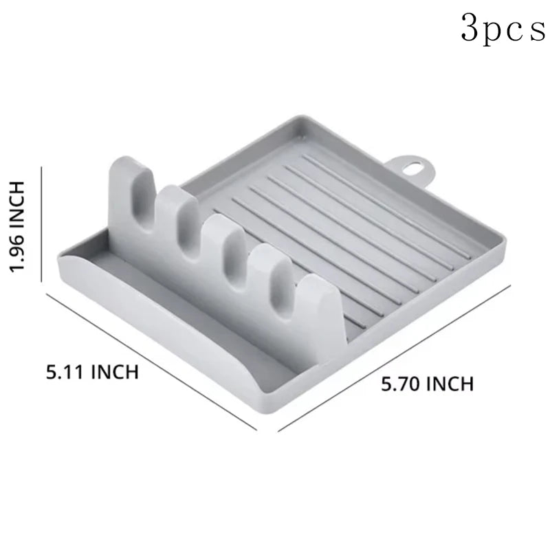 Spoon rest and pot lid holder top view