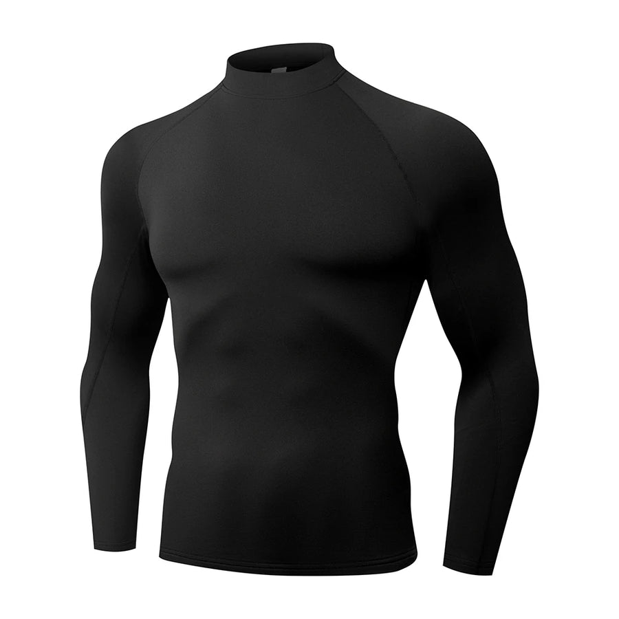 Men's Winter Thermal T-Shirt – Long Sleeve Turtleneck, Soft & Thin