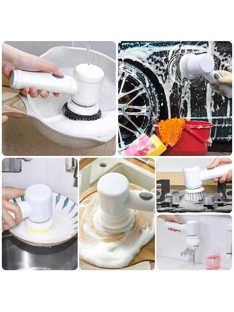 Cordless Electric Spin Scrubber – for Bathroom & Kitchen, with Brush Heads