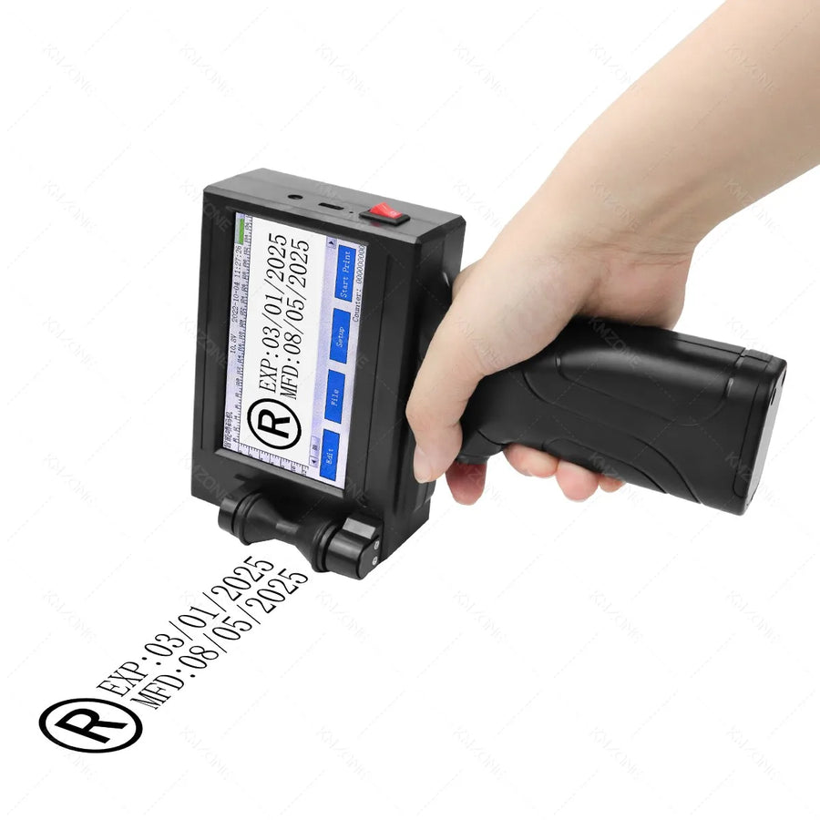 Portable handheld inkjet printer angle view
