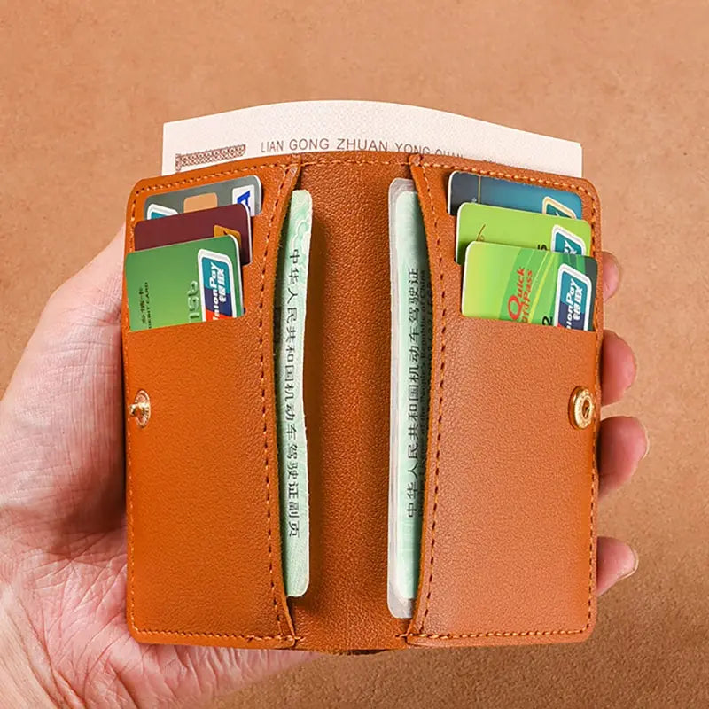 Slim PU Leather Wallet, Ultra-Thin Card Holder for Men and Women