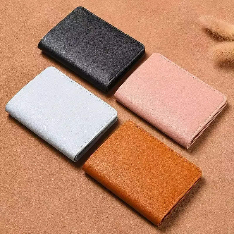 Slim PU Leather Wallet, Ultra-Thin Card Holder for Men and Women