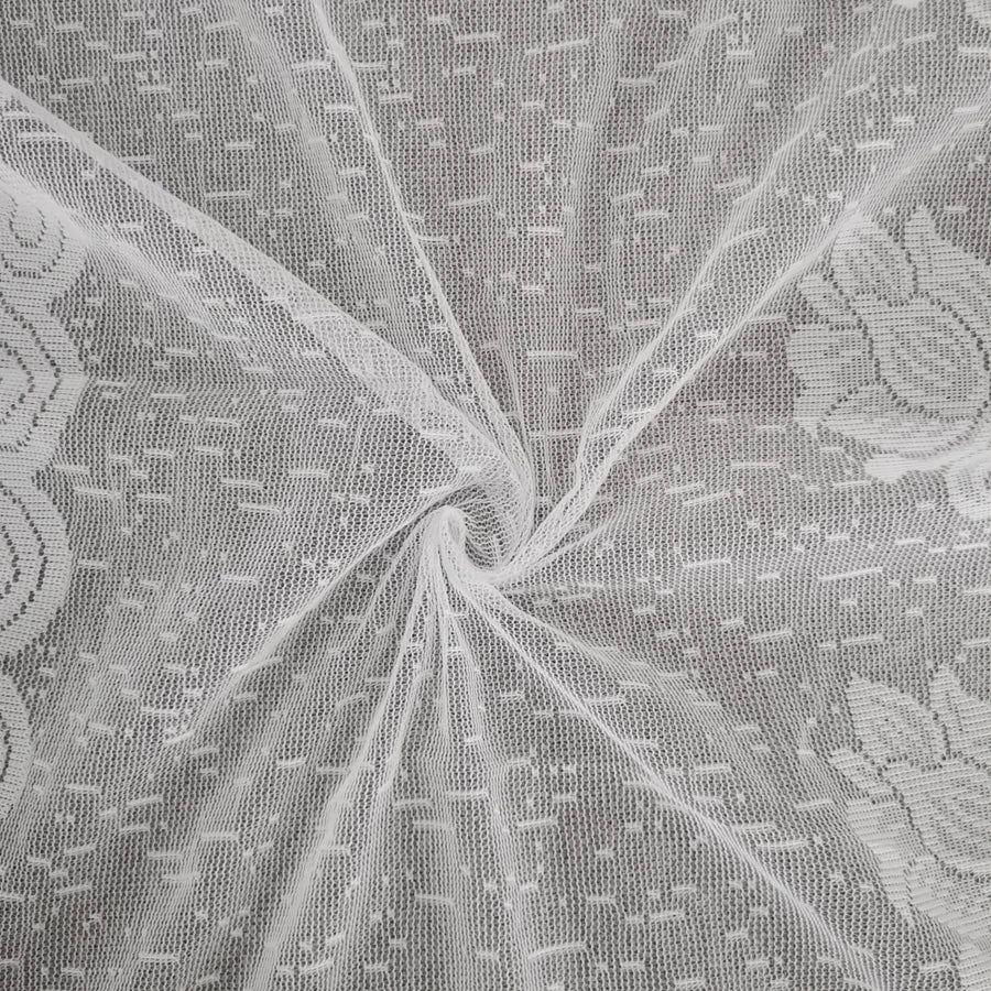 American-Style Kitchen Half-Curtain, White Gauze with Eyelets, 150x60cm