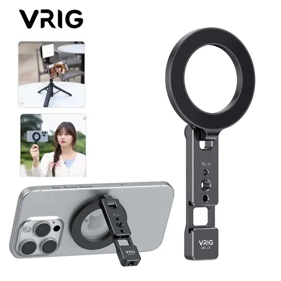 Magnetic Phone Tripod Mount – MagSafe Cold Shoe Mount with 1/4 Screw for iPhone & Android