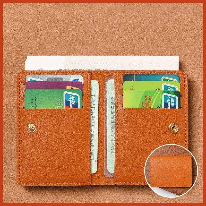 Slim PU Leather Wallet, Ultra-Thin Card Holder for Men and Women
