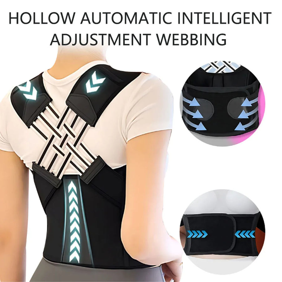 Posture Corrector for Men and Women – Adjustable Back Brace with Cross Straps, Upper & Lower Back