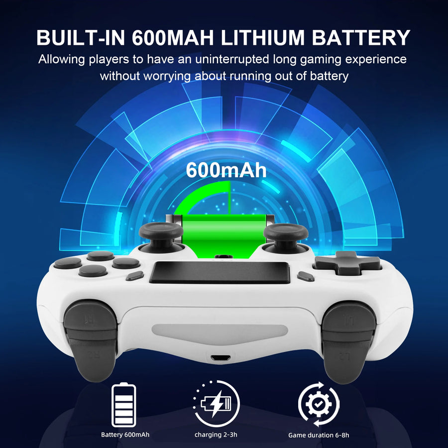 Wireless Gamepad with 6-Axis Gyroscope – PC Joystick with Touchpad, Dual Vibration for PS4/PS3/PC