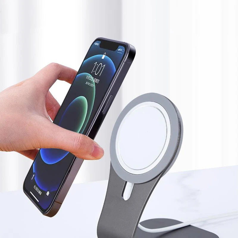 MagSafe Phone Charger Stand – Aluminum Alloy, Magnetic Holder for iPhone 12 Series, Fast Charging
