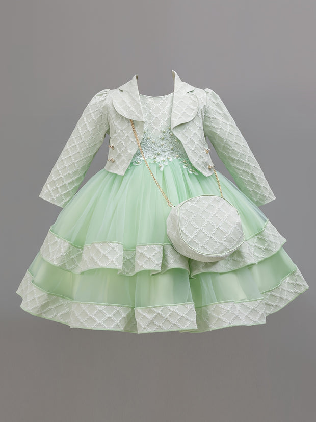 Christmas Girls' Elegant and Magnificent Tulle Dress Set, Princess Skirt for Birthday Party High-End Ball Gown Baby Holiday Performance Outfit, Christmas Dress For Girls