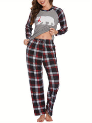 Christmas Pajamas for Family  Matching Sets Classic Plaid Xmas Soft Holiday Sleepwear  long pajama pants for women  wide leg lounge set family matching christmas pajamas Halloween house wear