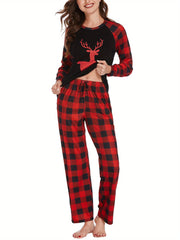 Christmas Pajamas for Family  Matching Sets Classic Plaid Xmas Soft Holiday Sleepwear  long pajama pants for women  wide leg lounge set family matching christmas pajamas Halloween house wear