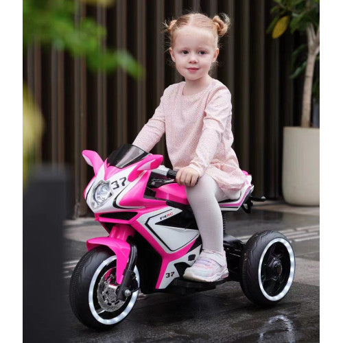 Red ride-on motorcycle