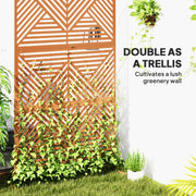 Decorative Privacy Fence Screen, Metal Outdoor Privacy Screen Climbing Plant Trellis With Stand, Rhombus Brown