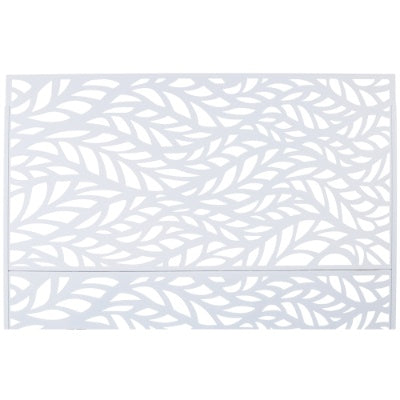 White privacy screen on deck