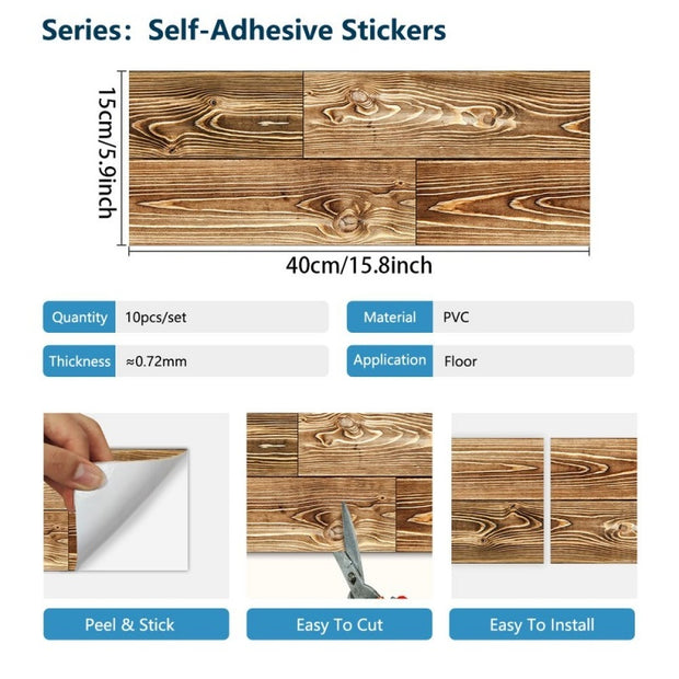 Wood Grain Peel And Stick Floor Stickers Non-Slip Self-Adhesive Floor Stickers