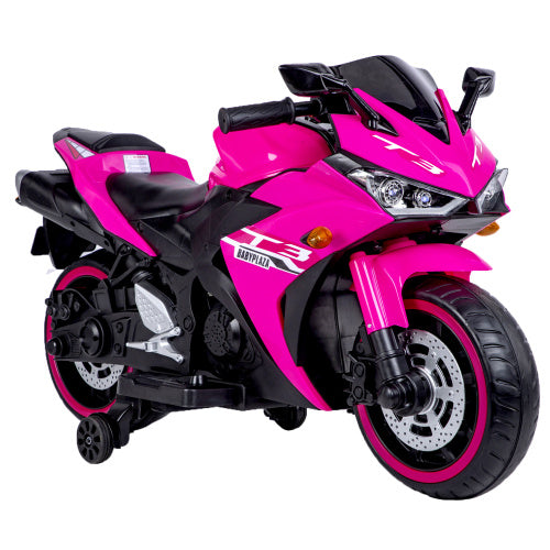 Kids Motorcycle,12V Motorcycle For Kids 3 4 5 6 Years Boys Girls 12v7ah Kids Motorcycle Ride On Toy With Training Wheels  Manual Throttle  Drive By Hand Lighting Wheels