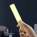 Rechargeable Motion Sensor Night Light – Magnetic Wooden Wall Lamp