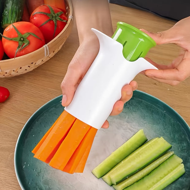 Versatile Manual Vegetable Chopper - Perfect for Cucumbers, Carrots & More - Durable ABS Kitchen Gadget