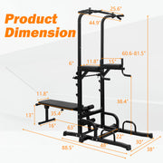Power Tower Parallel Bar Station With Bench Chin-Up Bar Holder