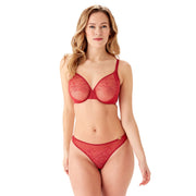 Gossard Glossies Lace Rasberry Blush Sheer Bikini Panty-2