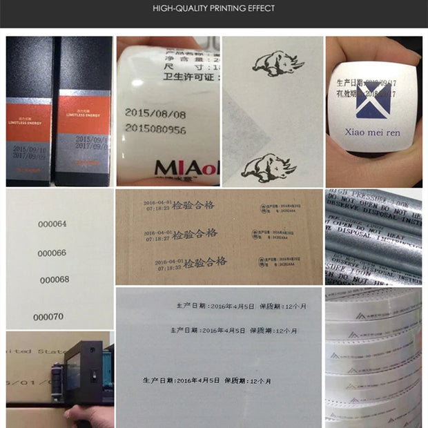 HUMJIHIRO Portable Thermal Inkjet Printer 12.7mm Unencrypted Handheld Inkjet Printer Variable QR Barcode Logo Expiry Date